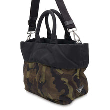 将图像加载到图库查看器中，PRADA Camouflage 2WAY Handbag Black/GreenBR4521 Nylon
