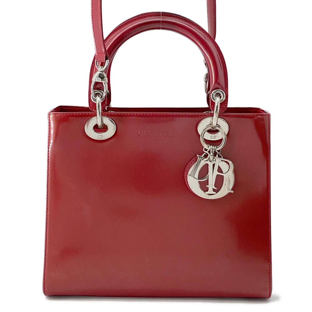 Dior Lady Dior 2WAYHandbag Red Patent Leather