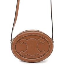 将图像加载到图库查看器中，CELINE Oval Purse Cuir Triomphe Shoulder Bag Tan101703DPQ Leather
