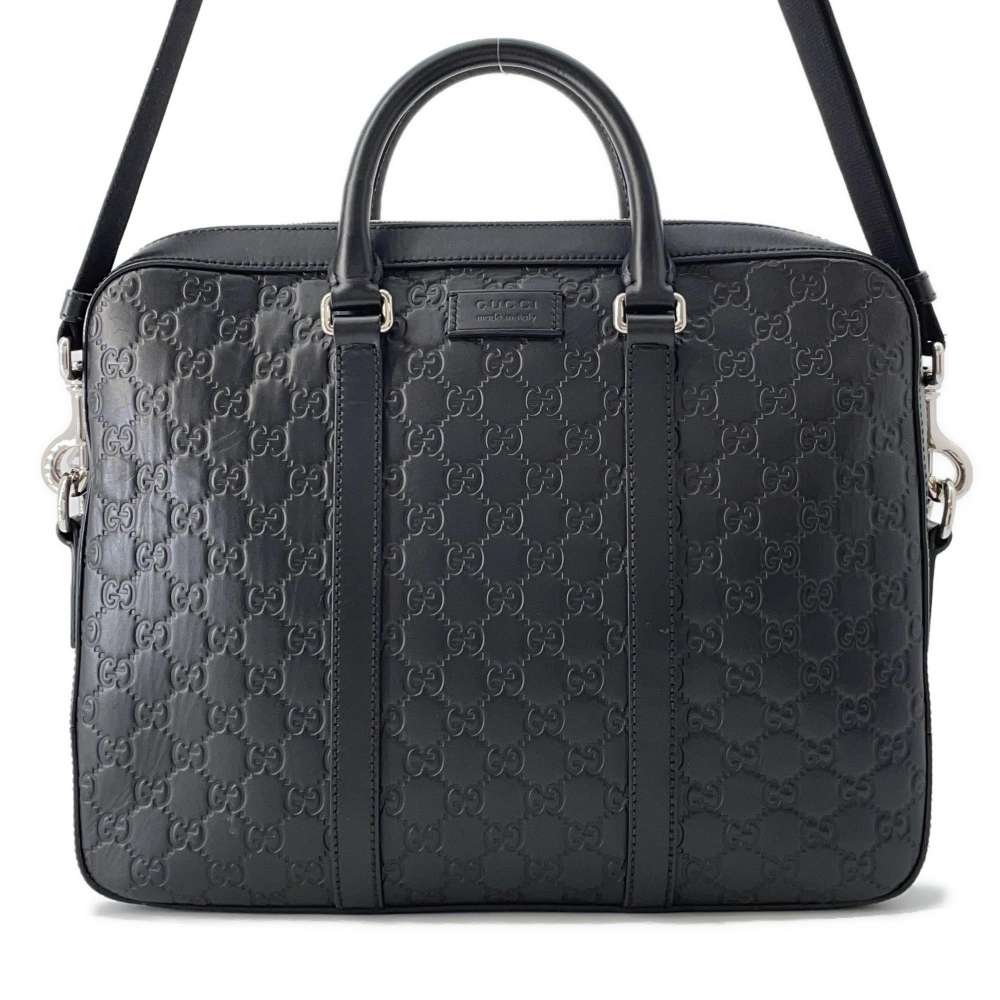 GUCCI Signature Briefcase Black435322 Leather