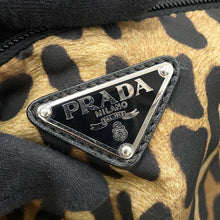 将图像加载到图库查看器中，PRADA Leopard Backpack Black/Brown1BZ001 Nylon
