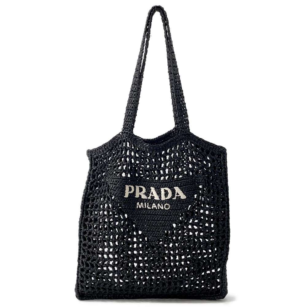 PRADA Tote Bag Black1BG393 Raffia