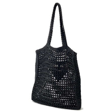 将图像加载到图库查看器中，PRADA Tote Bag Black1BG393 Raffia
