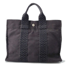 将图像加载到图库查看器中，HERMES Her Line Tote Gray Canvas Size PM
