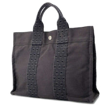 将图像加载到图库查看器中，HERMES Her Line Tote Gray Canvas Size PM
