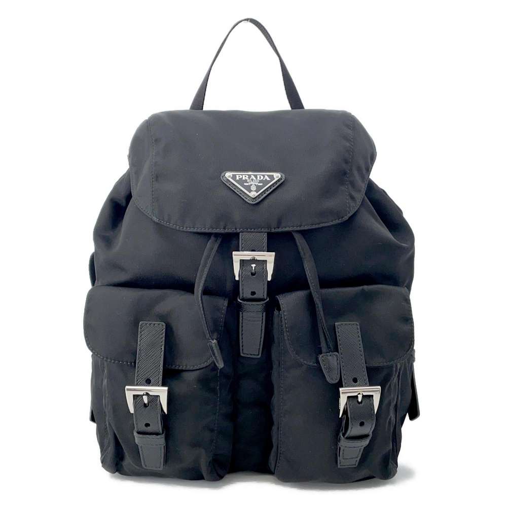 PRADA Backpack Black1BZ677 Nylon Leather Size Small