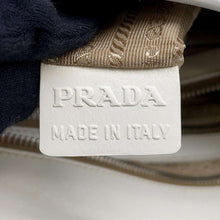 将图像加载到图库查看器中，PRADA Logo Shoulder Bag White/BeigeBT0536 Canvas Leather
