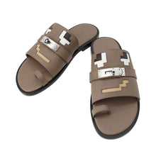 Load image into Gallery viewer, HERMES Sandals Joke Kelly Doll Picto Size 40 Taupe Grey Epsom
