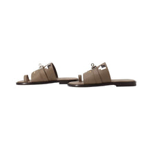 Load image into Gallery viewer, HERMES Sandals Joke Kelly Doll Picto Size 40 Taupe Grey Epsom
