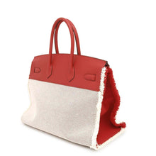 Load image into Gallery viewer, HERMES Birkin Flay Rouge Coeur Twill Ash Swift Leather Size 35
