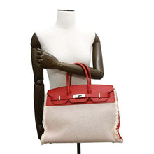 Load image into Gallery viewer, HERMES Birkin Flay Rouge Coeur Twill Ash Swift Leather Size 35
