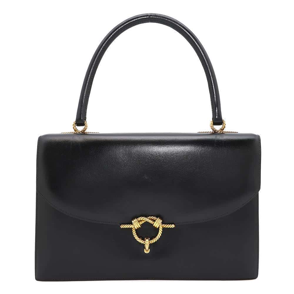 HERMES Cordrière Black Box Calf Leather