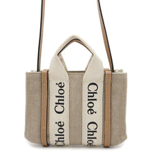 将图像加载到图库查看器中，Chloe Woody 2WAY Shoulder Bag BeigeCHC22AP237I2690U Canvas Leather Size Mini
