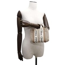 Load image into Gallery viewer, Chloe Woody 2WAY Shoulder Bag BeigeCHC22AP237I2690U Canvas Leather Size Mini
