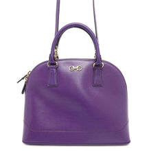 将图像加载到图库查看器中，Ferragamo Gancini Darina 2WAY Handbag Purple21E685 Leather
