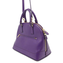 Load image into Gallery viewer, Ferragamo Gancini Darina 2WAY Handbag Purple21E685 Leather
