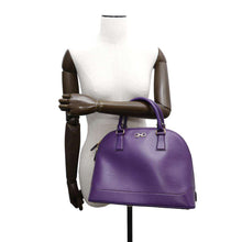 Load image into Gallery viewer, Ferragamo Gancini Darina 2WAY Handbag Purple21E685 Leather
