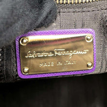 将图像加载到图库查看器中，Ferragamo Gancini Darina 2WAY Handbag Purple21E685 Leather
