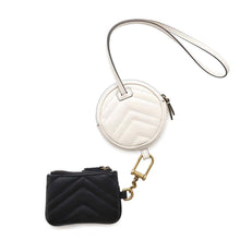 Load image into Gallery viewer, GUCCI GG Marmont Coin purse White/Black698787 Leather
