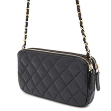 Load image into Gallery viewer, CHANEL Matelasse Chain wallet BlackA82527 Lambskin
