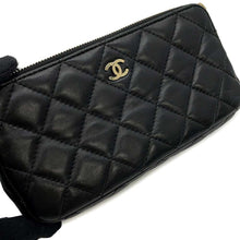 将图像加载到图库查看器中，CHANEL Matelasse Chain wallet BlackA82527 Lambskin
