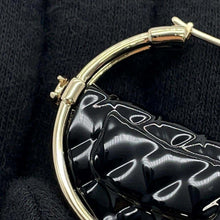 将图像加载到图库查看器中，CHANEL CC Logo hoop earrings BlackAB9850 Metal
