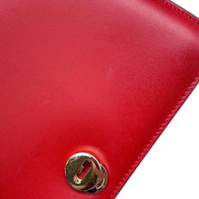 Load image into Gallery viewer, Ferragamo Vara Ribbon Fringe ChainShoulder Bag Red Leather
