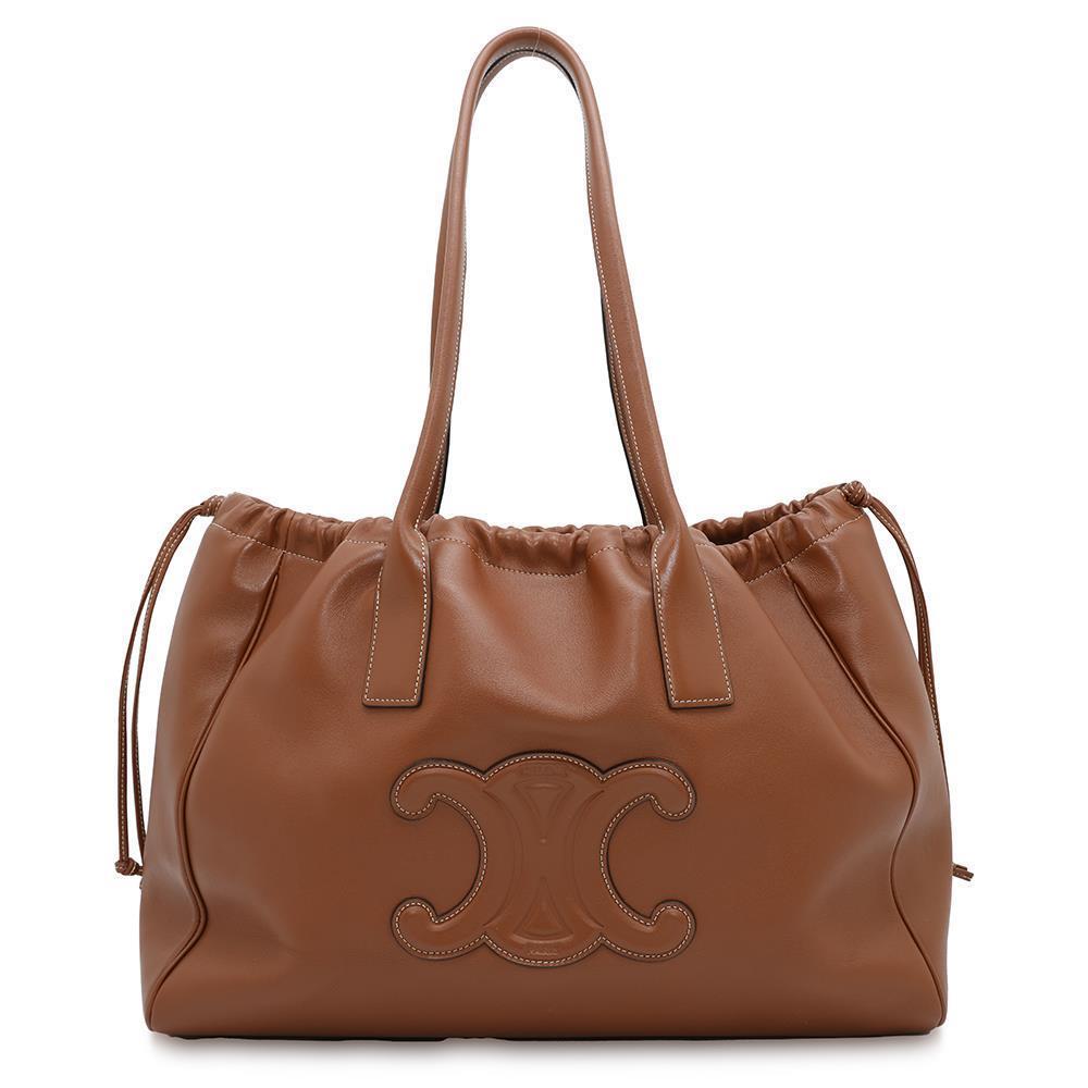 CELINE Cabas Drawstring Cuir Triomphe Tote Bag Brown199973DU3.04LU Leather