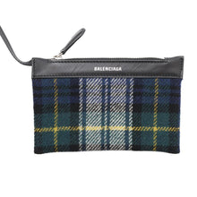 将图像加载到图库查看器中，BALENCIAGA Navy Cabas XS Green/Black390346 Wool  Canvas
