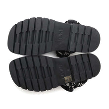 将图像加载到图库查看器中，CELINE Leo Strappy Sandals Black346742208C Canvas Leather Rubber Size 41
