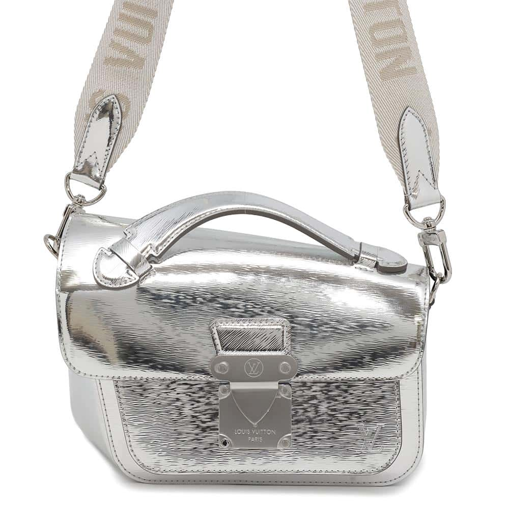 LOUIS VUITTON Monceau Distorted Shoulder Bag SilverM23103 Leather