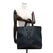 将图像加载到图库查看器中，LOUIS VUITTON Saumur tote NoirM45914 Monogram Eclipse
