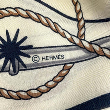 将图像加载到图库查看器中，HERMES Giant Square &quot;Chorus Stellarum&quot; Size 140 Blanc/Marine/BeigeH243912S Cashmere70% Silk30%
