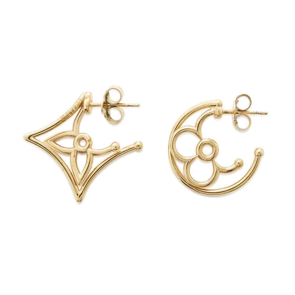 LOUIS VUITTON Earrings GoldM00956 LV Twiggy Metal