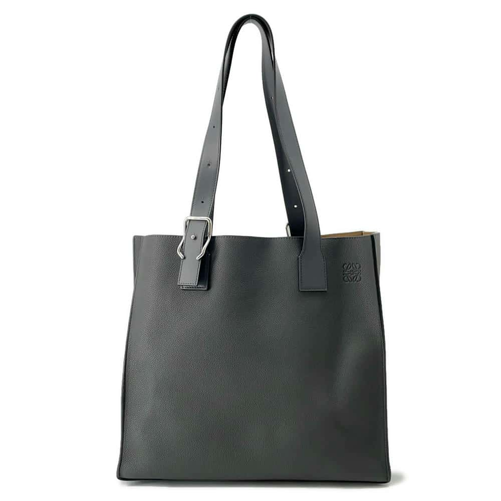 LOEWE Buckle tote Gray335.28.Z62 Leather