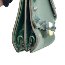 Load image into Gallery viewer, FENDI Canai Metallic Shoulder Bag Green8M0381 Leather Ruthenium Size Small
