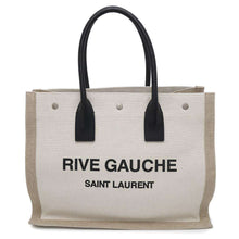 将图像加载到图库查看器中，SAINT LAURENT PARIS Rive Gauche Tote Bag Beige617481 Canvas Leather Size Small
