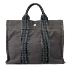 将图像加载到图库查看器中，HERMES Her Line Tote Gray Canvas Size PM
