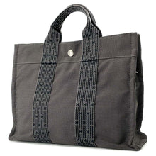 将图像加载到图库查看器中，HERMES Her Line Tote Gray Canvas Size PM
