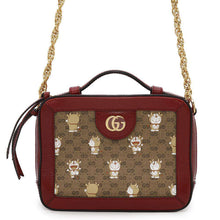 Load image into Gallery viewer, GUCCI GG Mini Supreme Shoulder Bag Doraemon Red655596 Canvas Leather
