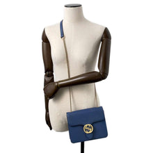 Load image into Gallery viewer, GUCCI Interlocking G ChainShoulder Blue510304 Leather
