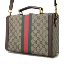 将图像加载到图库查看器中，GUCCI GG Supreme Beauty Case Beige/Brown633587 PVC
