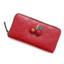 将图像加载到图库查看器中，GUCCI Guccissima Cherry Long Wallet Red476049 Leather
