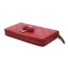 将图像加载到图库查看器中，GUCCI Guccissima Cherry Long Wallet Red476049 Leather
