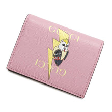 将图像加载到图库查看器中，GUCCI Bananya Compact Wallet Pink701009 Leather
