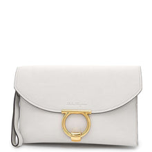 Load image into Gallery viewer, Ferragamo GanciniMetal Clutch Bag Gray21H770 Leather
