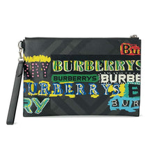 Load image into Gallery viewer, BURBERRY Clutch Bag Black/Multicolor Leather
