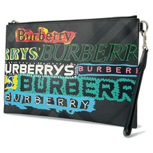 Load image into Gallery viewer, BURBERRY Clutch Bag Black/Multicolor Leather
