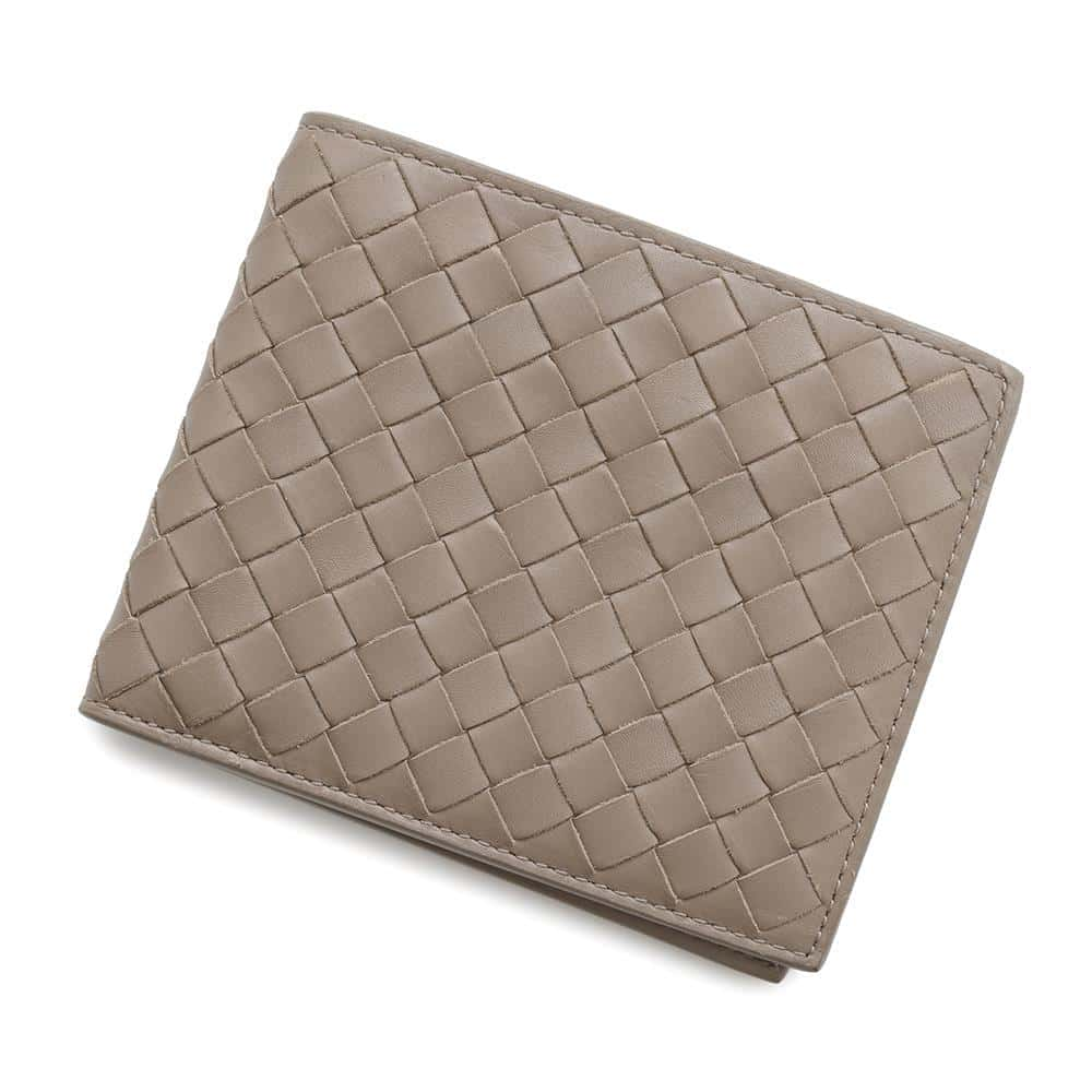 Bottega Veneta INTRECCIATO Bi-fold Wallet Greige113993 Leather