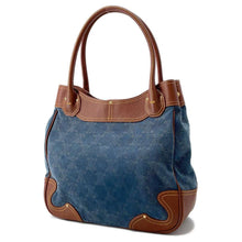 Load image into Gallery viewer, CELINE Macadam Pattern Tote Blue/Brown Canvas Leather
